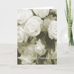 Silver Memories Sepia Roses Anniversary Card