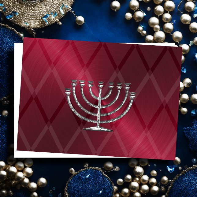 Silver Menorah Hanukkah Card (Creator Uploaded)