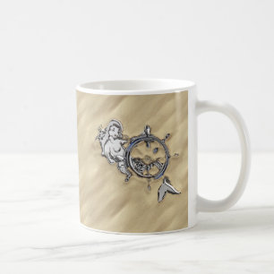 Silver Mermaid in the Sand Decor Coffee Mug