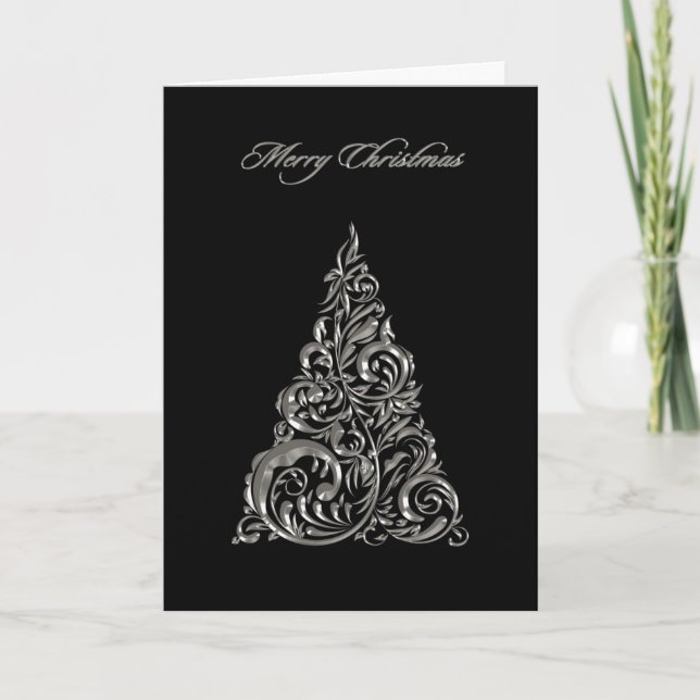 Silver Merry Christmas Card (Front)