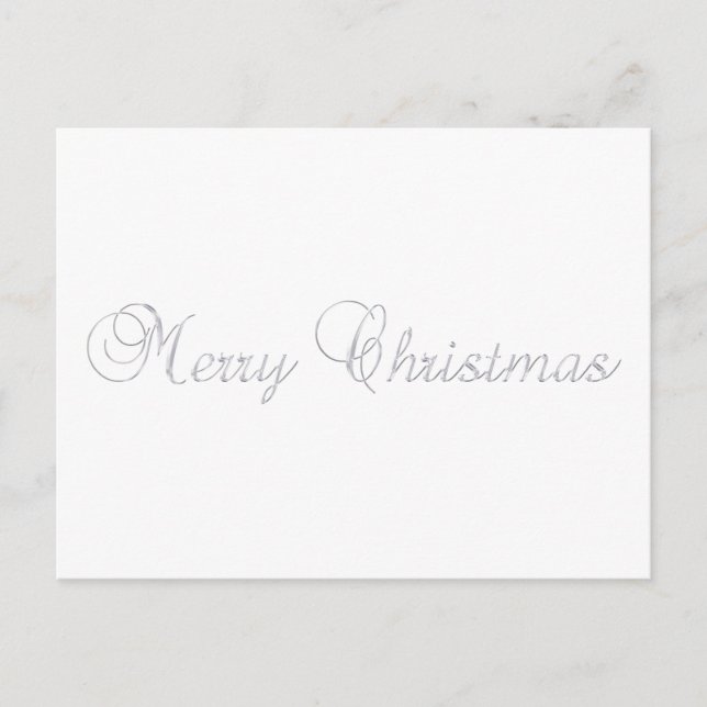 Silver Merry Christmas Postcard (Front)
