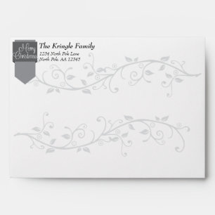 Silver Merry Christmas Tab & Flourish Envelope