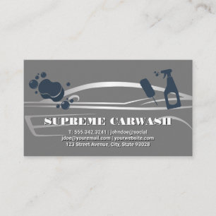 Silver Metal Auto Logo Car Wash Tools Business Card