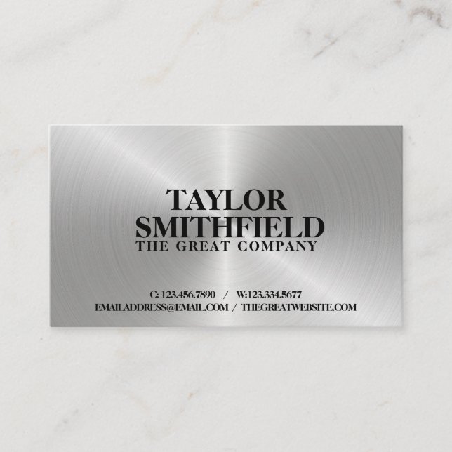 Silver Metal Business Card (Front)