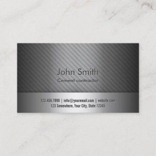 Silver Metal Cement Contractor Business Card