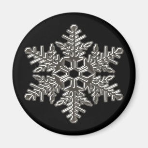Silver Metal Deco Snow Fall Snowflakes Magnet