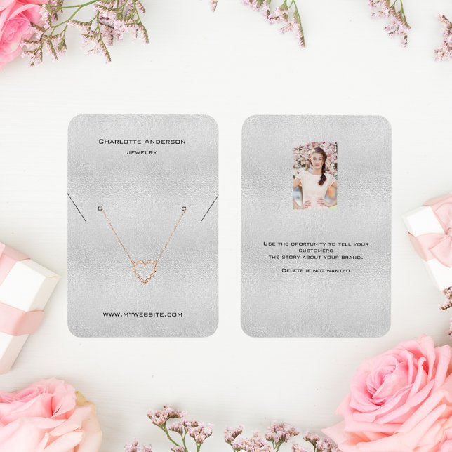 Silver metal earrings brand photo display card (Creator Uploaded)