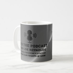 Silver Metal Effect, Podcaster, Podcast Advert Coffee Mug
