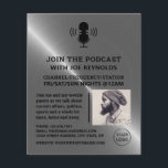 Silver Metal Effect, Podcaster, Podcast Flyer<br><div class="desc">Silver Metal Effect,  Podcaster,  Podcast Advertising Flyer by The Business Card Store.</div>