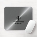 Silver Metal Effect, Podcaster, Podcast Mouse Mat<br><div class="desc">Silver Metal Effect,  Podcaster,  Podcast Mousepad by the Business Card Store.</div>