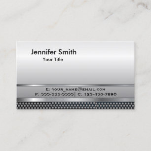Silver Metal Elegant Template Business Card