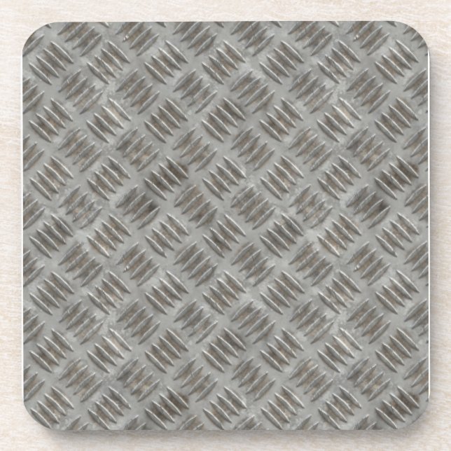 Silver Metal Grid Pattern Coaster (Front)