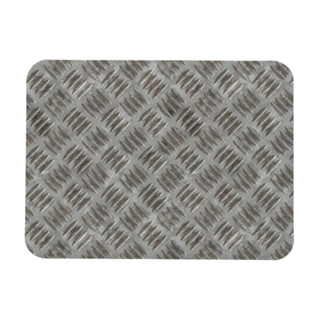 Silver Metal Grid Pattern Magnet (Horizontal)