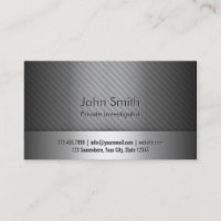 Silver Metal Investigator Business Card