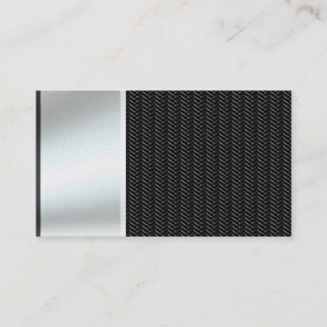 Silver Metal Look On Carbon Fibre Business Cards (Front)