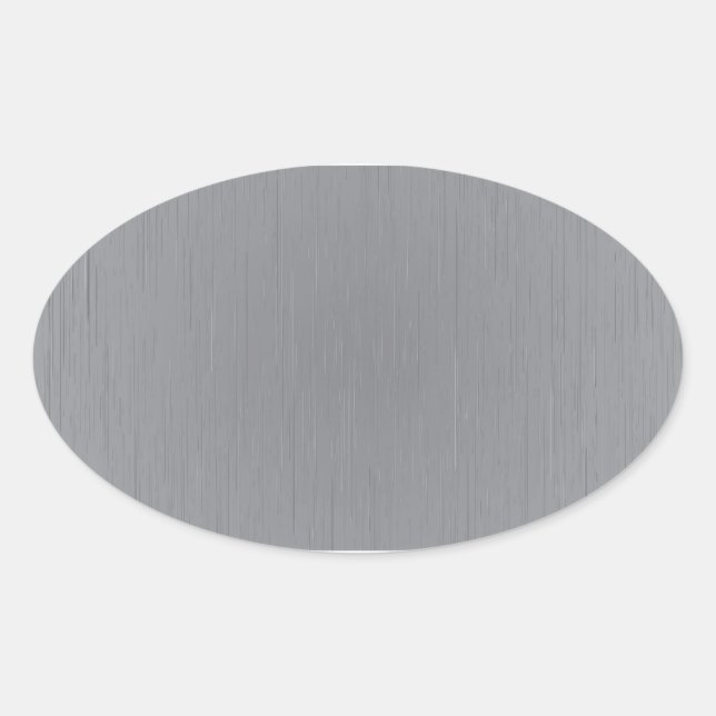 Silver Metal Look Oval Sticker (Front)