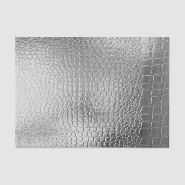 Silver Metal Look Snakeskin Metallic Tissue Paper (Front)