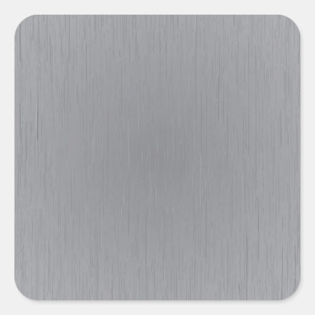 Silver Metal Look Square Sticker (Front)