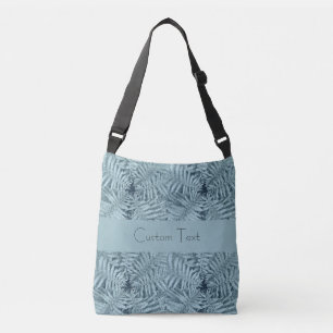 Silver Metal New Zealand Fern Design, Custom Text  Crossbody Bag