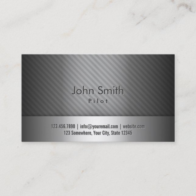 Silver Metal Pilot/Aviator Business Card (Front)