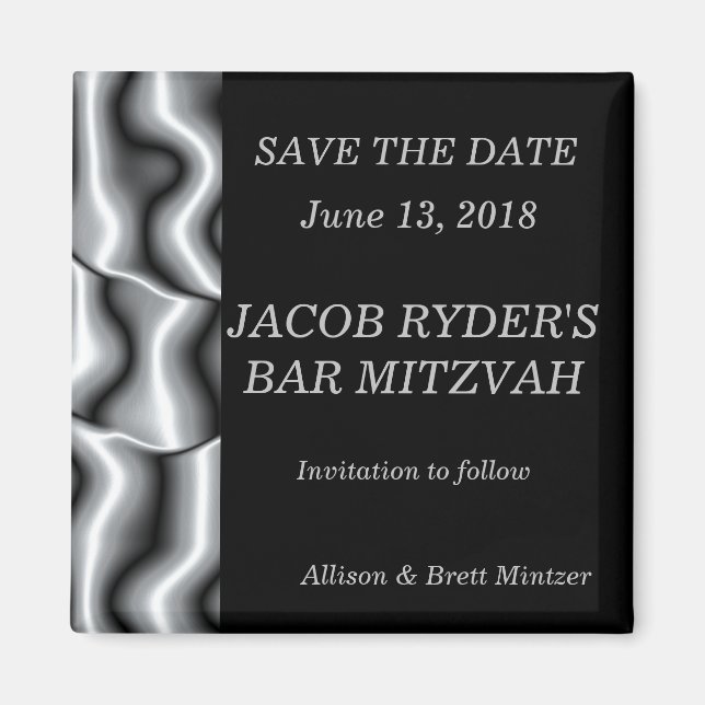 Silver Metal Save the Date Magnet (Front)