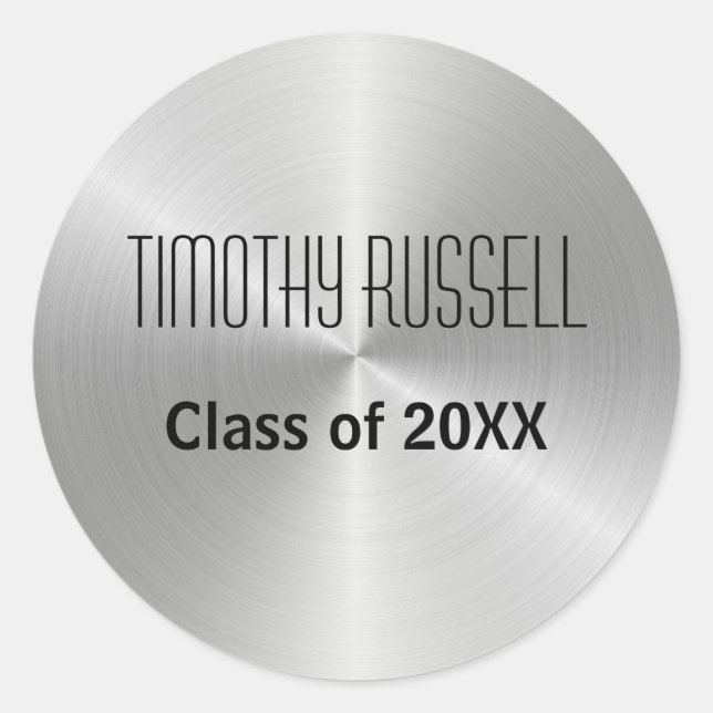 Silver Metal Shine - Graduation Sticker (Front)