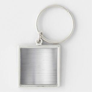 Silver metal texture key ring