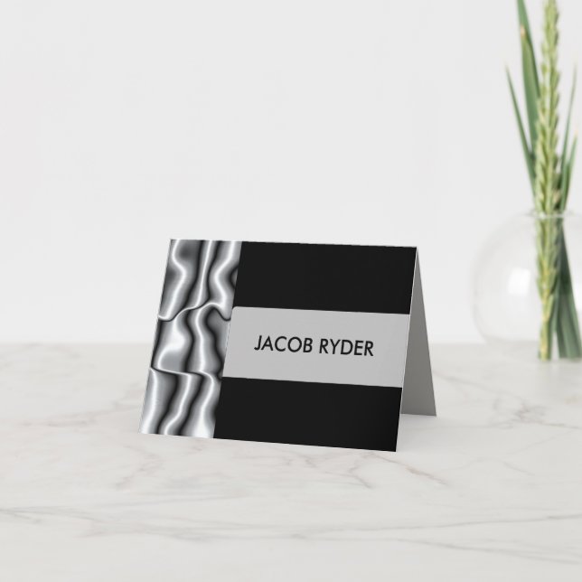 Silver Metal Thank You Card (Front)