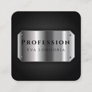 Silver Metal Vector Metallic Steel iron Square Business Card