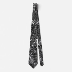 Silver Metal Waves Tie