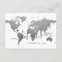 Silver Metal World Map Hotel Travel Information