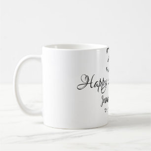 Silver Metallic 30th Happy anniversary add name Coffee Mug