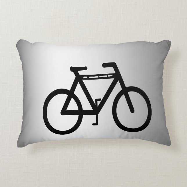 Silver Metallic Bicycle Accent Pillow (Front)