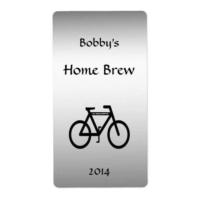 Silver Metallic Bicycle Beer Label (Front)