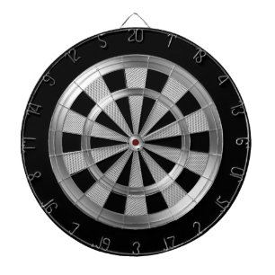 Silver Metallic & Black Dartboard