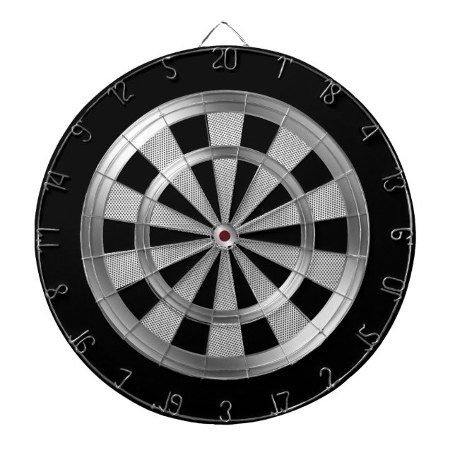 Silver Metallic & Black Dartboard (Front)