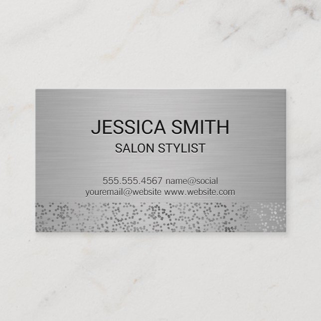 Silver Metallic Business Card (Front)