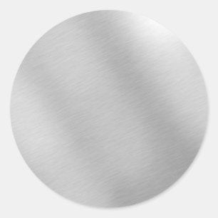 Silver-Metallic Classic Round Sticker