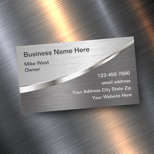 Silver Metallic Cool Business Cards (Creator Uploaded)