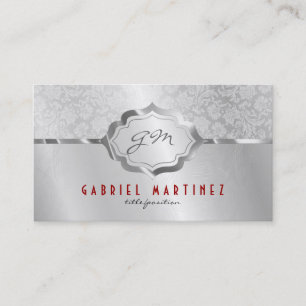Silver Metallic Design & Stainless Steel Look Business Card