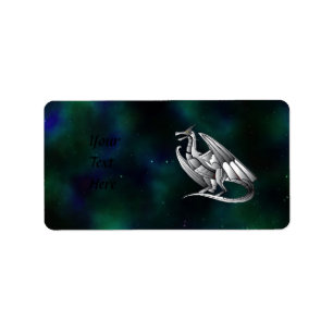 Silver Metallic Dragon Label