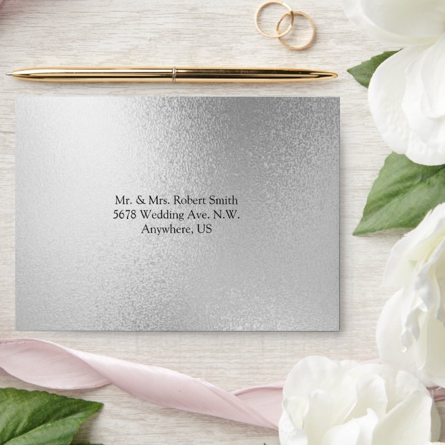 Silver Metallic Elegant Modern Chic Wedding Envelope (Wedding)
