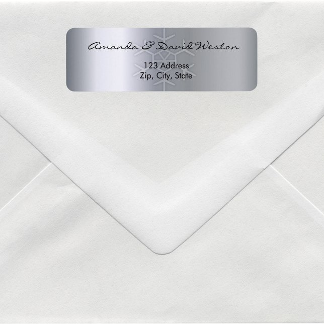 Silver metallic elegant shiny return address (Creator Uploaded)