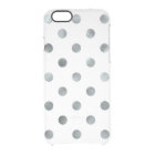 Silver Metallic Faux Foil Polka Dot White