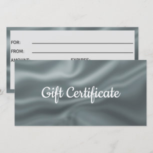 Silver metallic foil Gift Certificate