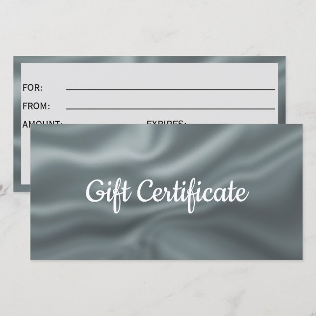 Silver metallic foil Gift Certificate (Front/Back)