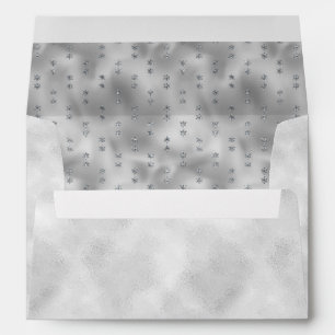 Silver Metallic Glitter Elegant Chic Modern Envelope