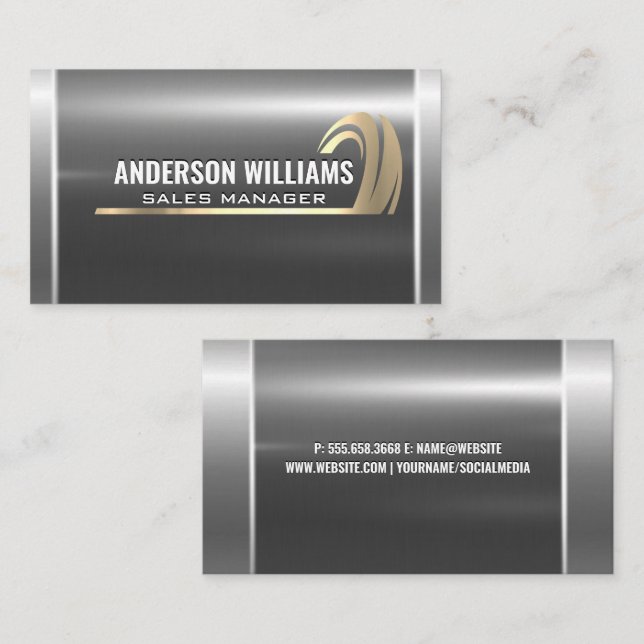 Silver Metallic | Gold Auto Tire Graphic Business Card (Front/Back)