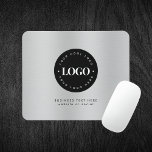 Silver Metallic Grey Add Company Custom Logo   Mouse Mat<br><div class="desc">Promote your business brand with this silver metallic grey mouse pad,  featuring space to add your custom logo,  text,  website,  or social media. A sleek,  minimalist design ideal for corporate offices,  promotional events,  or client gifts. Create your own for stylish,  professional branding.</div>