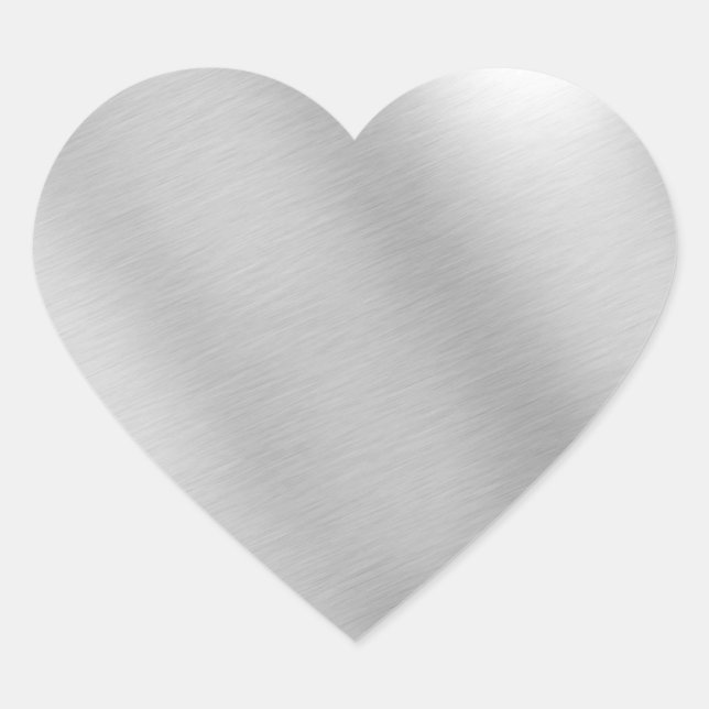 Silver-Metallic Heart Sticker (Front)